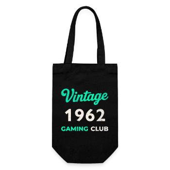Vintage 1962 – Gaming Club Retro Birth Year - Gift Bag for Bottles - black - Front