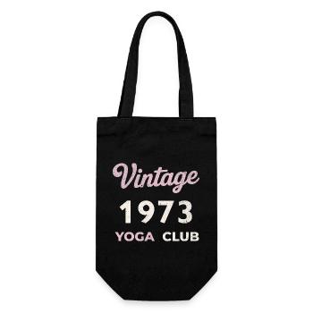 Vintage 1973 Yoga Club Retro Birth Year Vintage - Gift Bag for Bottles - black - Front