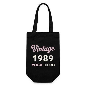 Vintage 1989 Yoga Club Retro Birth Year Vintage - Gift Bag for Bottles - black - Front