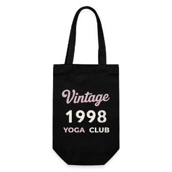 Vintage 1998 Yoga Club Retro Birth Year Vintage - Gift Bag for Bottles - black - Front