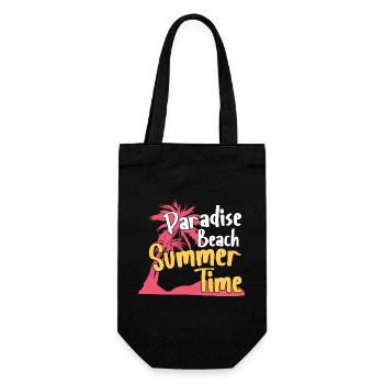 Paradise Beach Summer Time Retro Design - Geschenkbeutel für Flaschen - Schwarz - Vorne