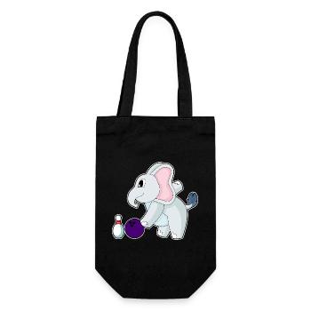 Elefant Bowling Bowlingkugel Pin - Geschenkbeutel für Flaschen - Schwarz - Vorne