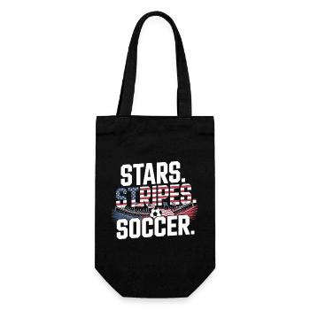 Stars Stripes Soccer – USA Fußball Fan - Geschenkbeutel für Flaschen - Schwarz - Vorne