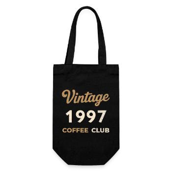 Vintage 1997 – Coffee Club Retro Birth Year - Gift Bag for Bottles - black - Front