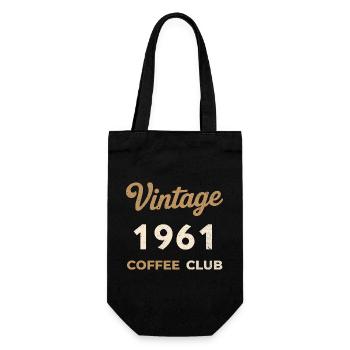 Vintage 1961 – Coffee Club Retro Birth Year - Gift Bag for Bottles - black - Front