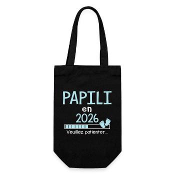 Papili en 2026 Cadeau Futur papy  - Sac à bouteille - noir - Devant