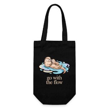 Otter Family Go with the Flow - Gift Bag for Bottles - black - Front