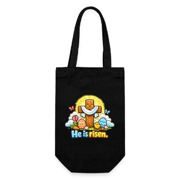 Crucifix de Kawaii Il est ressuscité Jésus de Pâques - Sac à bouteille - noir - Devant