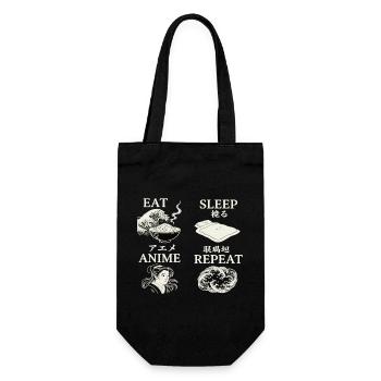 Eat Sleep Anime Repeat - Geschenkbeutel für Flaschen - Schwarz - Vorne