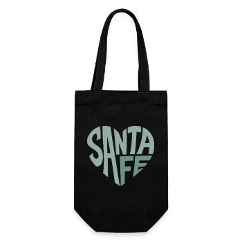 Santa Fe Schriftzug Herz - Geschenkbeutel für Flaschen - Schwarz - Vorne