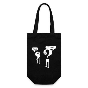 English Grammar Punctuation Teacher Student - Gift Bag for Bottles - black - Front