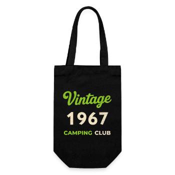 Vintage 1967 – Camping Club Retro Birth Year - Gift Bag for Bottles - black - Front