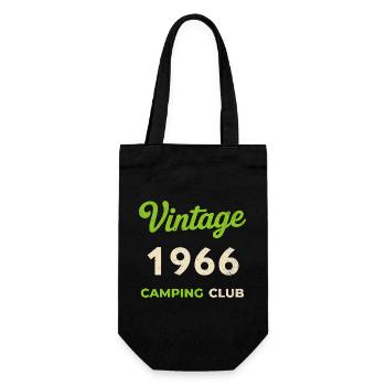 Vintage 1966 – Camping Club Retro Birth Year - Gift Bag for Bottles - black - Front