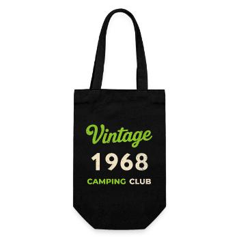 Vintage 1968 – Camping Club Retro Birth Year - Gift Bag for Bottles - black - Front