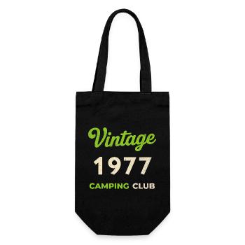 Vintage 1977 – Camping Club Retro Birth Year - Gift Bag for Bottles - black - Front