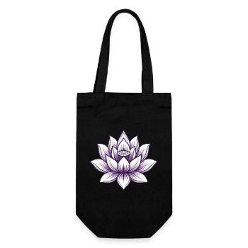 Yoga Lotus Blume - Geschenkbeutel für Flaschen - Schwarz - Vorne