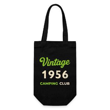 Vintage 1956 – Camping Club Retro Geburtsjahr - Geschenkbeutel für Flaschen - Schwarz - Vorne