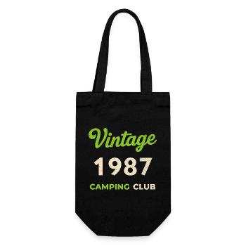 Vintage 1987 – Camping Club Retro Birth Year - Gift Bag for Bottles - black - Front
