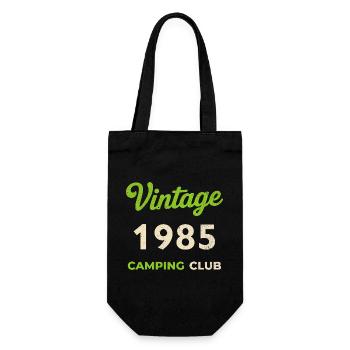 Vintage 1985 – Camping Club Retro Birth Year - Gift Bag for Bottles - black - Front