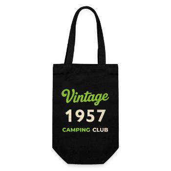 Vintage 1957 – Camping Club Retro Birth Year - Gift Bag for Bottles - black - Front