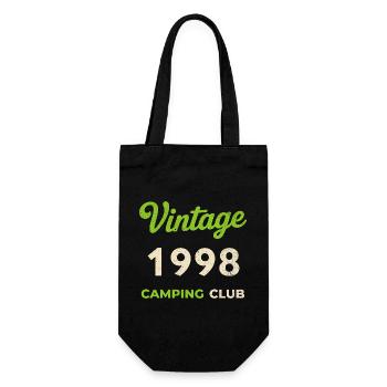 Vintage 1998 – Camping Club Retro Birth Year - Gift Bag for Bottles - black - Front