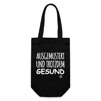 Peace Spruch Gegen Krieg - Geschenkbeutel für Flaschen - Schwarz - Vorne