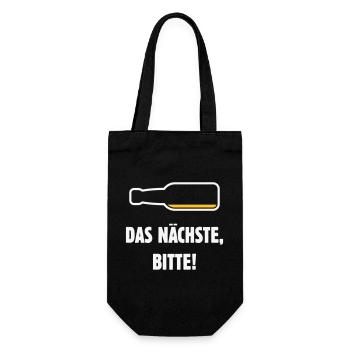 Das Nächste, Bitte! (Bier / Bierchen / NEG 2C) - Geschenkbeutel für Flaschen - Schwarz - Vorne