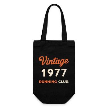 Vintage 1977 Running Club Geburtstag Geschenkidee - Geschenkbeutel für Flaschen - Schwarz - Vorne