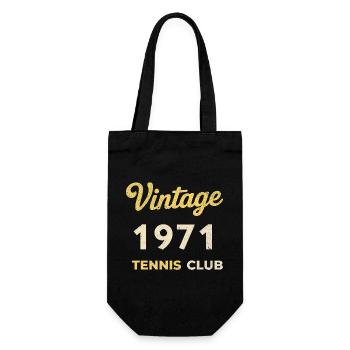 Vintage 1971 Tennis Club Retro Birthday Gift - Gift Bag for Bottles - black - Front