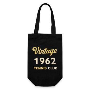 Vintage 1962 Tennis Club Retro Birthday Gift - Gift Bag for Bottles - black - Front