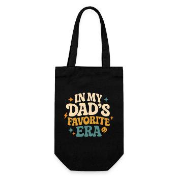 In My Dad's Favorite Era Tochter Familien Humor - Geschenkbeutel für Flaschen - Schwarz - Vorne