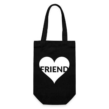 Herzfreund Typo-Herz - Geschenkbeutel für Flaschen - Schwarz - Vorne
