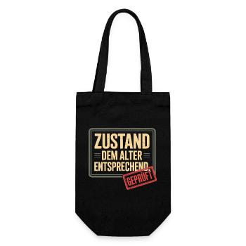 Zustand Dem Alter Entsprechend Oldtimer Geburtstag - Geschenkbeutel für Flaschen - Schwarz - Vorne