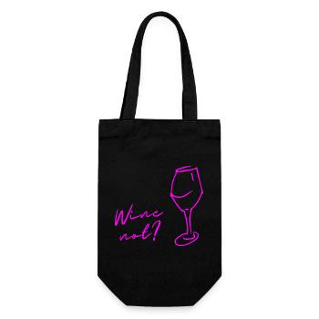 Du vin au lieu de Non, pas de vin, cadeau pour les connaisseurs ! - Sac à bouteille - noir - Devant