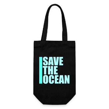 Save The Ocean Ocean Activism Environment Statement - Gift Bag for Bottles - black - Front