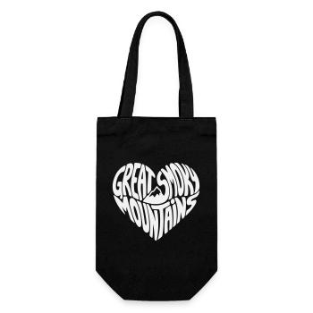 Great Smoky Mountains Heart Design - Gift Bag for Bottles - black - Front