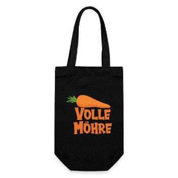 Volle Möhre - Geschenkbeutel für Flaschen - Schwarz - Vorne
