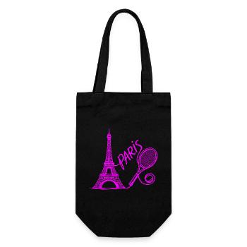 Chemise du tournoi de tennis de Paris, sac de tennis rétro - Sac à bouteille - noir - Devant
