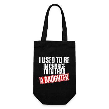 Dann habe ich das Sagen bekommen. Ich hatte eine Tochter. Komischer Vater. - Geschenkbeutel für Flaschen - Schwarz - Vorne