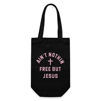 Nothing costs free, Jesus - Gift Bag for Bottles - black - Front