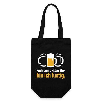 Bier Nach Dem Dritten Bier Lustig JGA Party Malle - Geschenkbeutel für Flaschen - Schwarz - Vorne