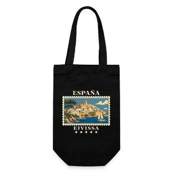 Spanien Eivissa Vintage Reisemarke - Geschenkbeutel für Flaschen - Schwarz - Vorne