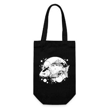 Fishing Street Art - Gift Bag for Bottles - black - Front