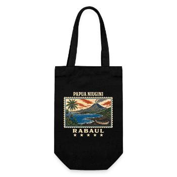 Papua-Neuguinea Rabaul Vintage Reisemarke - Geschenkbeutel für Flaschen - Schwarz - Vorne