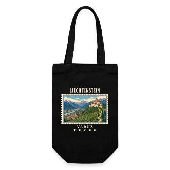 Liechtenstein Vaduz Vintage Reisemarke - Geschenkbeutel für Flaschen - Schwarz - Vorne