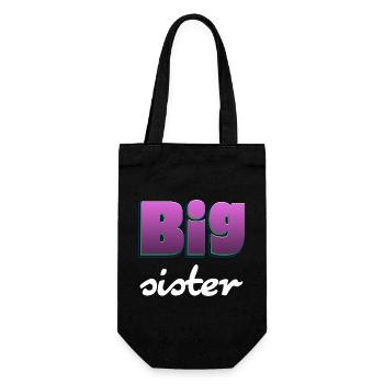 Big Sister lettering for the big sister - Gift Bag for Bottles - black - Front