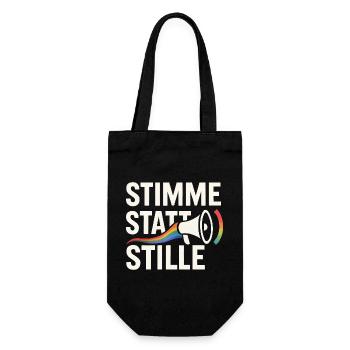 Stimme statt Stille Pride Statement Vielfalt - Geschenkbeutel für Flaschen - Schwarz - Vorne
