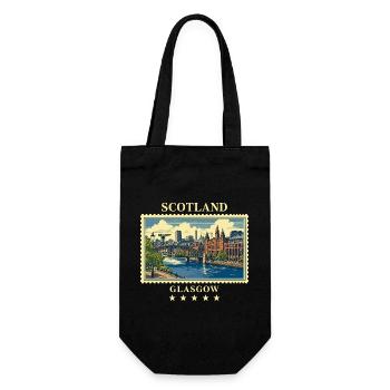 Schottland_Glasgow_Vintage_Reisemarke - Geschenkbeutel für Flaschen - Schwarz - Vorne