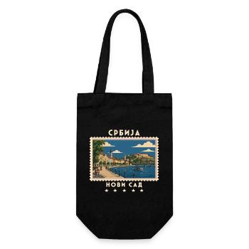 Serbien Novi Sad Vintage Reisemarke - Geschenkbeutel für Flaschen - Schwarz - Vorne