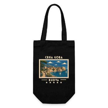 Montenegro Budva Vintage Reisemarke - Geschenkbeutel für Flaschen - Schwarz - Vorne